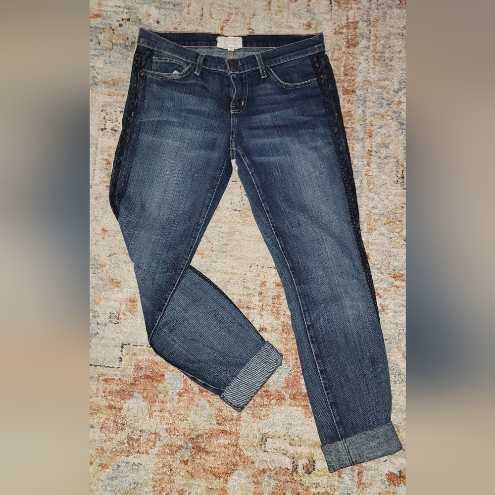 Current/Elliot Faux black lace denim jeans